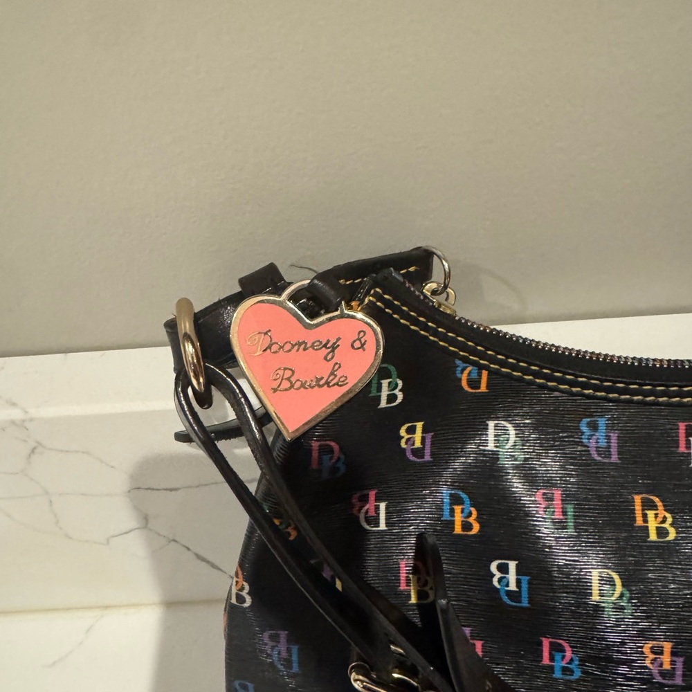 Dooney & Bourke Black Bag with Multicolor Logo - Picture 3 of 7